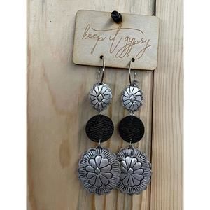 NEW KEEP IT GYPSY three tiered earrings in silver
